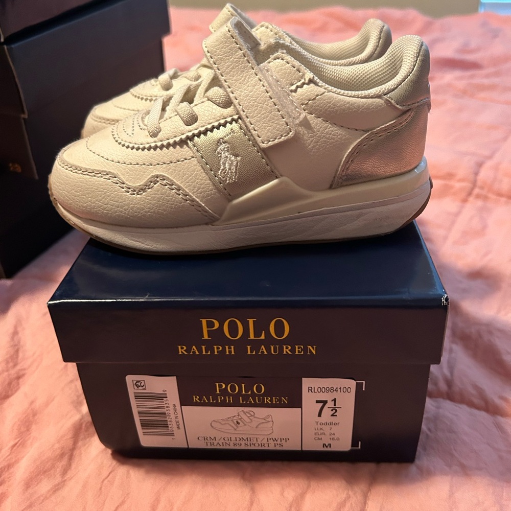 Polo by Ralph Lauren Cream Sneakers Velcro Closure